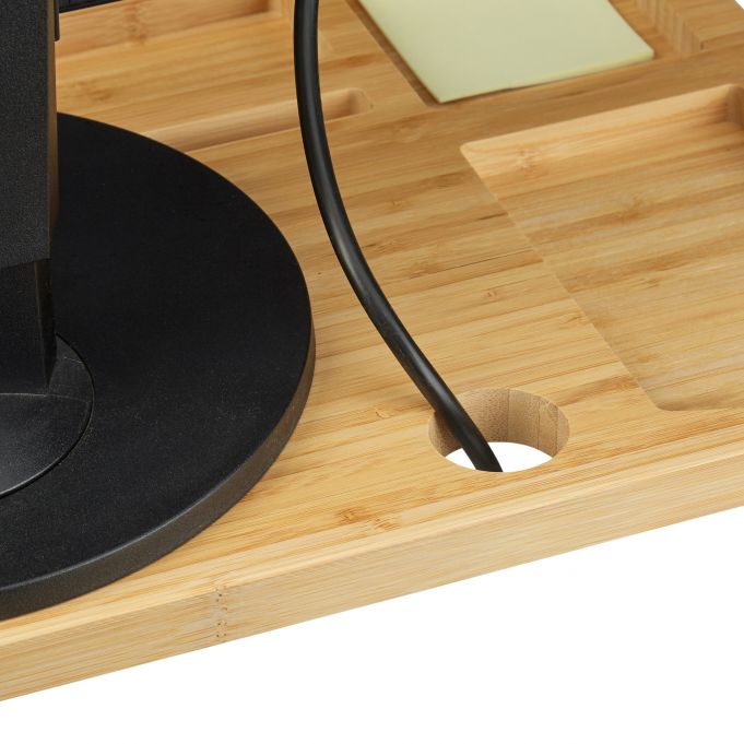 Relaxdays Ξύλινη Βάση Στήριξης Οθόνης - Natural - 4052025242022