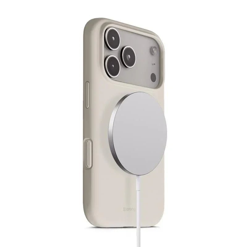 Crong iPhone 17 Pro - Color Cover Magnetic - Θήκη Σιλικόνης με MagSafe - Stone Beige