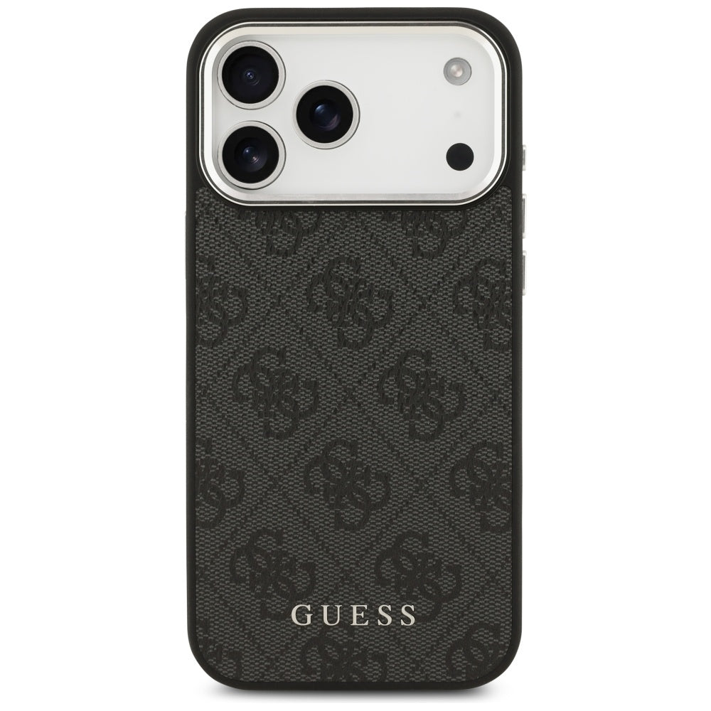 Guess iPhone 17 Pro Max - 4G Classic Logo MagSafe - Σκληρή Θήκη με Πλαίσιο Σιλικόνης και Επένδυση Οικολογικού Δέρματος - Black - GUHMP17XP4GSSMCK