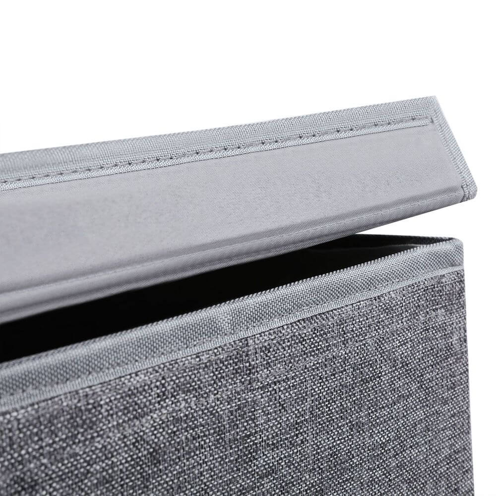 Songmics Υφασμάτινο Καλάθι Απλύτων με Μαγνητικό Καπάκι - 85L - Grey - LCB01G