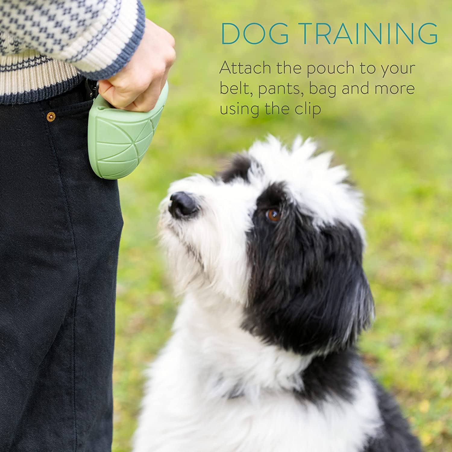 Navaris Σετ με 2 Τσάντες Σιλικόνης για Τροφή Κατοικιδίων - Green / Grey - 55467.07