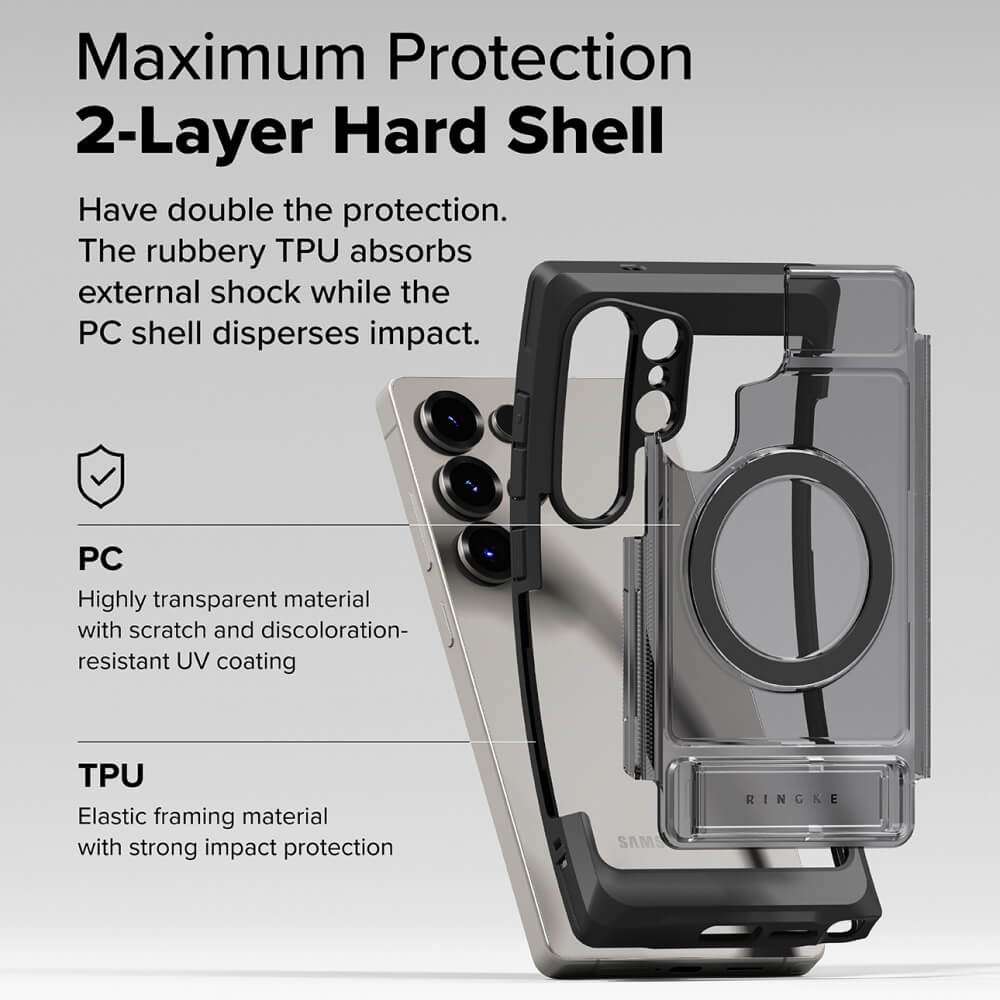 Ringke Samsung Galaxy S25 Ultra UX Magnetic MagSafe Σκληρή Θήκη με Πλαίσιο Σιλικόνης - Διάφανη