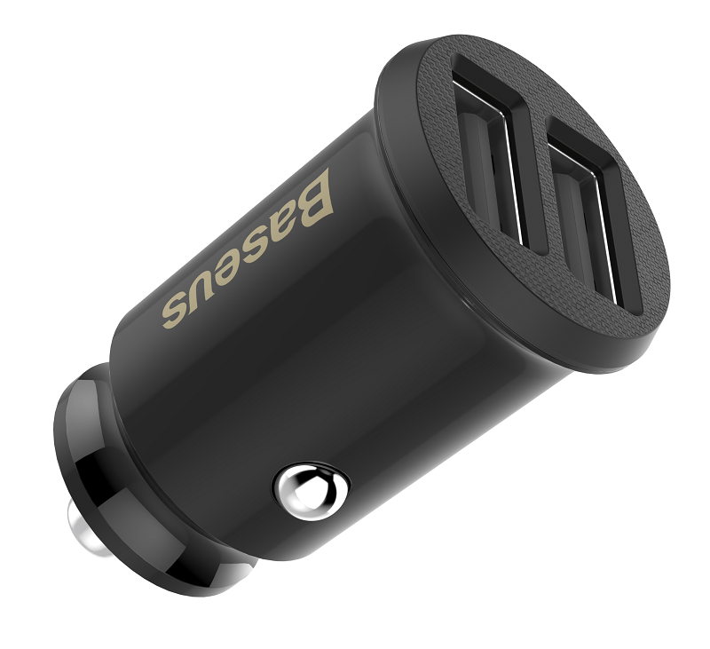 Baseus Grain Car Charger - Φορτιστής Αυτοκινήτου 3.1A 2xUSB Ports - Black - CCALL-ML01