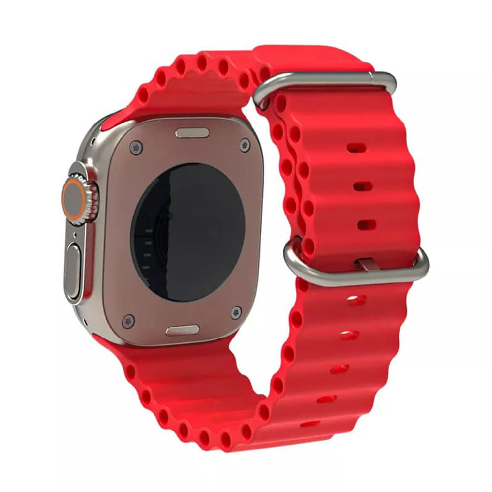 Techsuit Λουράκι Apple Watch 2/3/4/5/6/7/8/9/10/11 - SE (1/2/3) - 38/40/41/42mm Watchband W038 Σιλικόνης - Red