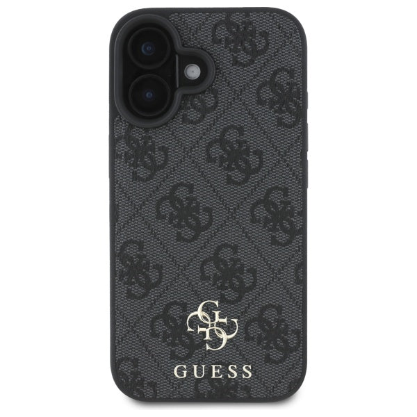 Guess iPhone 16 - 4G Small Classic - MagSafe Θήκη με Επένδυση Συνθετικού Δέρματος - Black - GUHMP16SP4SM4MK