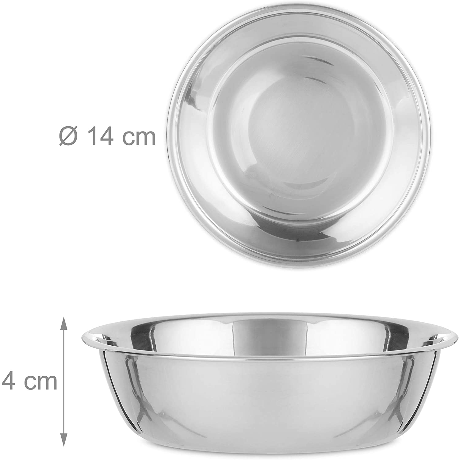 Relaxdays Ξύλινη Βάση από Μπαμπού με 2 Μπολ 300ml από Ανοξείδωτο Ατσάλι - Natural / Silver - 4052025288594