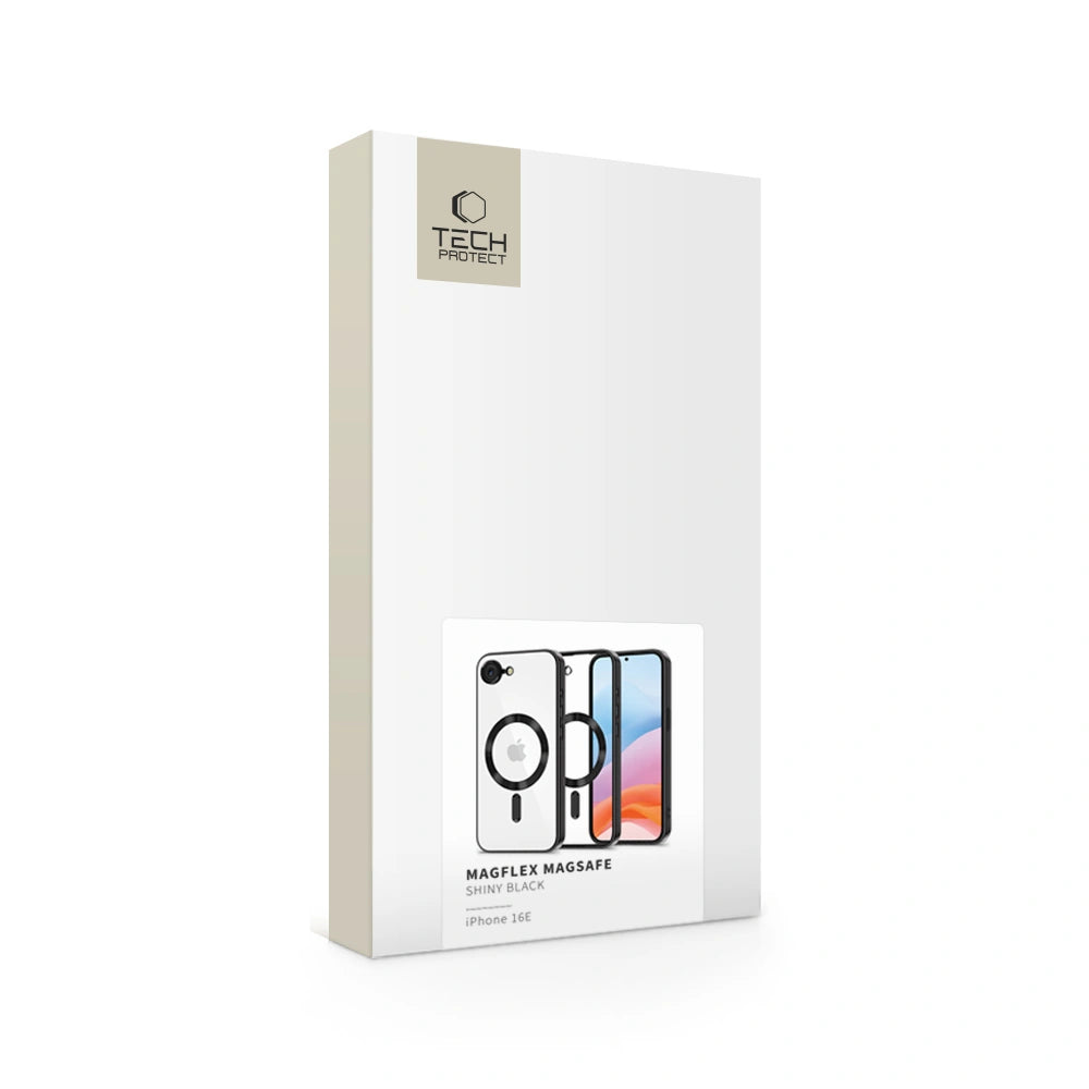 Tech-Protect iPhone 16e MagFlex Θήκη Σιλικόνης TPU με MagSafe - Διάφανη / Shiny Black