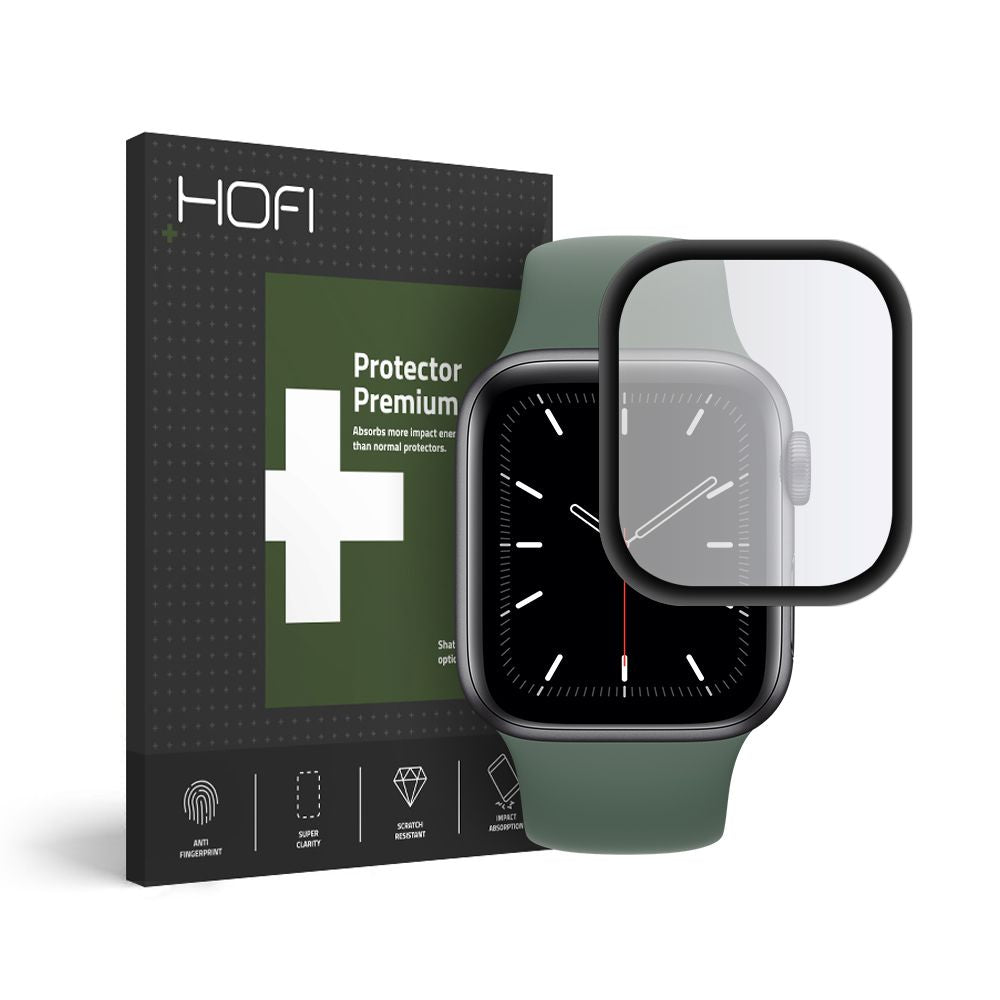 Hofi Προστασία Οθόνης Apple Watch 4/5/6 - SE (1/2/3) - 44mm Hybrid Glass - 7H Full Screen Αντιχαρακτικό Γυαλί Οθόνης - Black