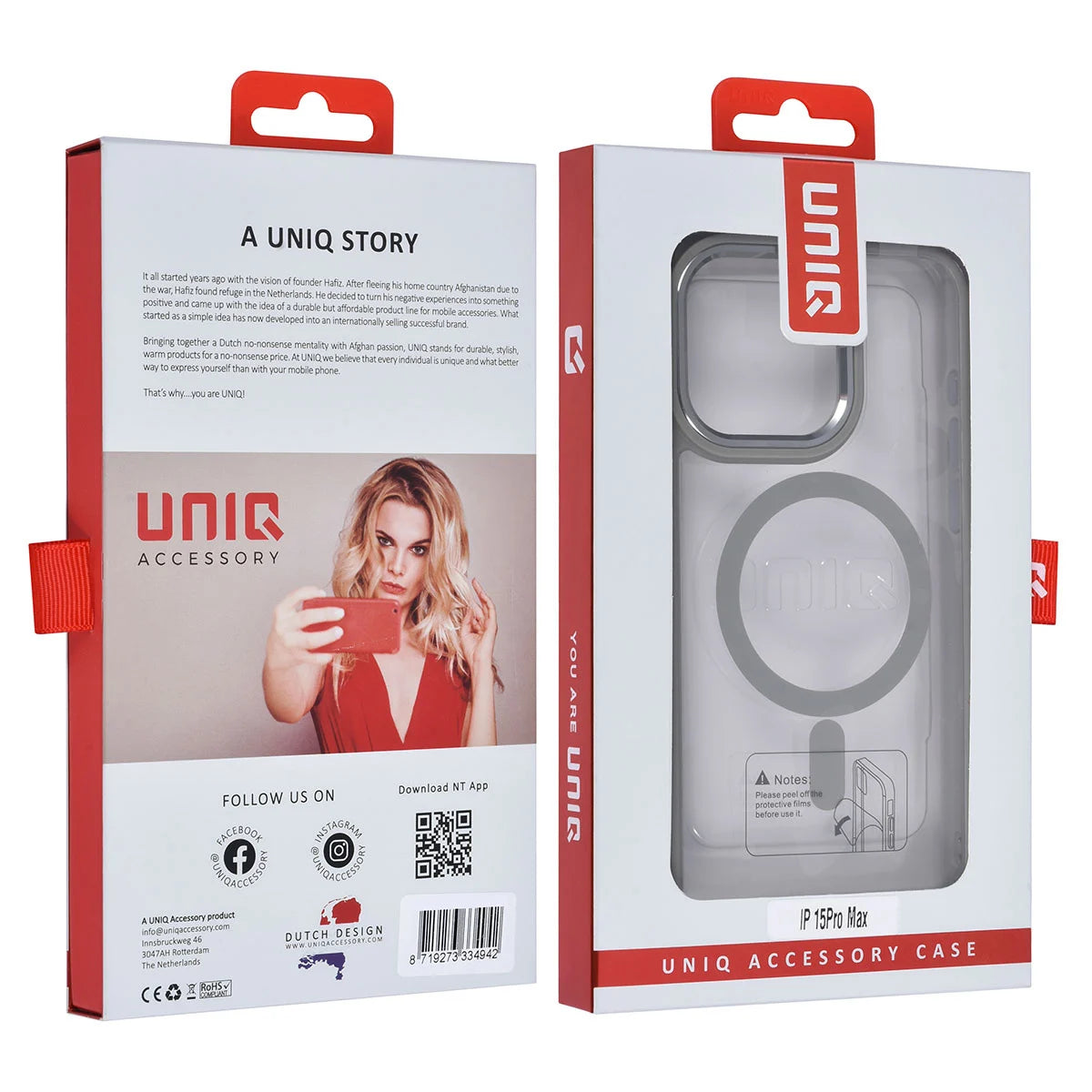 Tuniq iPhone 15 Pro Max - MagSafe Σκληρή Θήκη με Πλαίσιο Σιλικόνης - Γκρι / Διάφανη