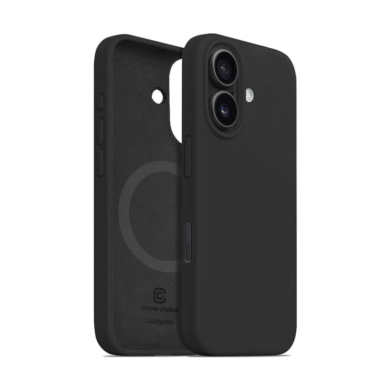 Crong iPhone 16 Plus Color Cover Magnetic - Θήκη Σιλικόνης με MagSafe - Black