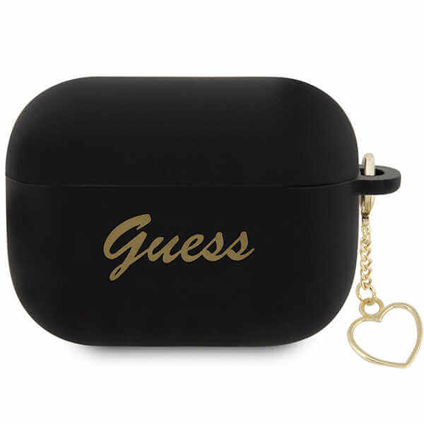 Guess AirPods Pro 2 Θήκη Σιλικόνης - Silicone Charm Heart Collection - Black