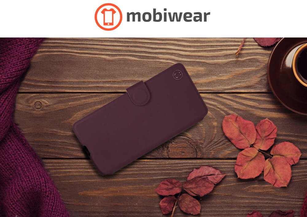 Mobiwear iPhone 14 Plus Θήκη Βιβλίο Slim Flip - Μπορντό - S_BUB