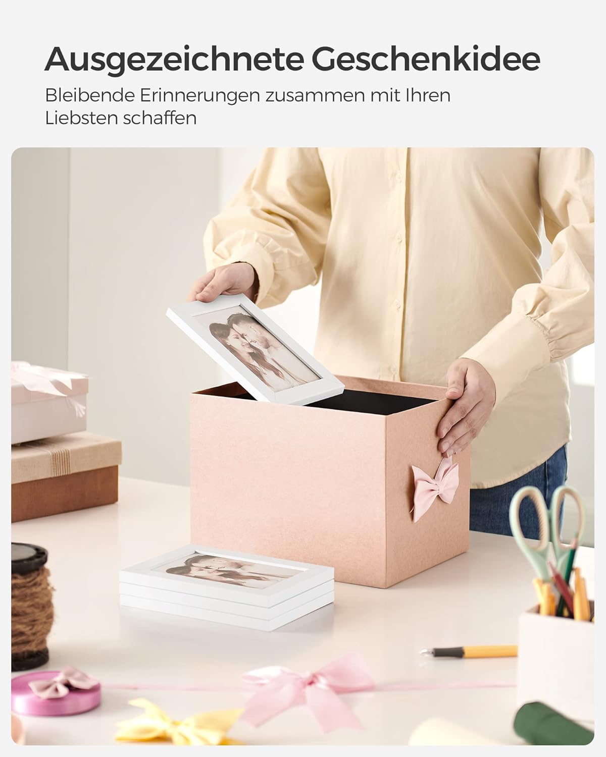 Songmics Κορνίζα Τοίχου Κολάζ για 12 Φωτογραφίες - White - RPF22WT