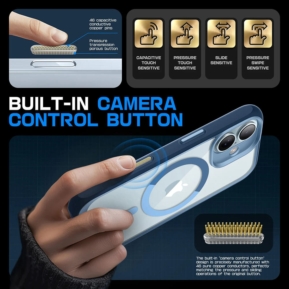 Supcase iPhone 16 - Unicorn Beetle Slim Clear MagSafe Σκληρή Θήκη - Azure