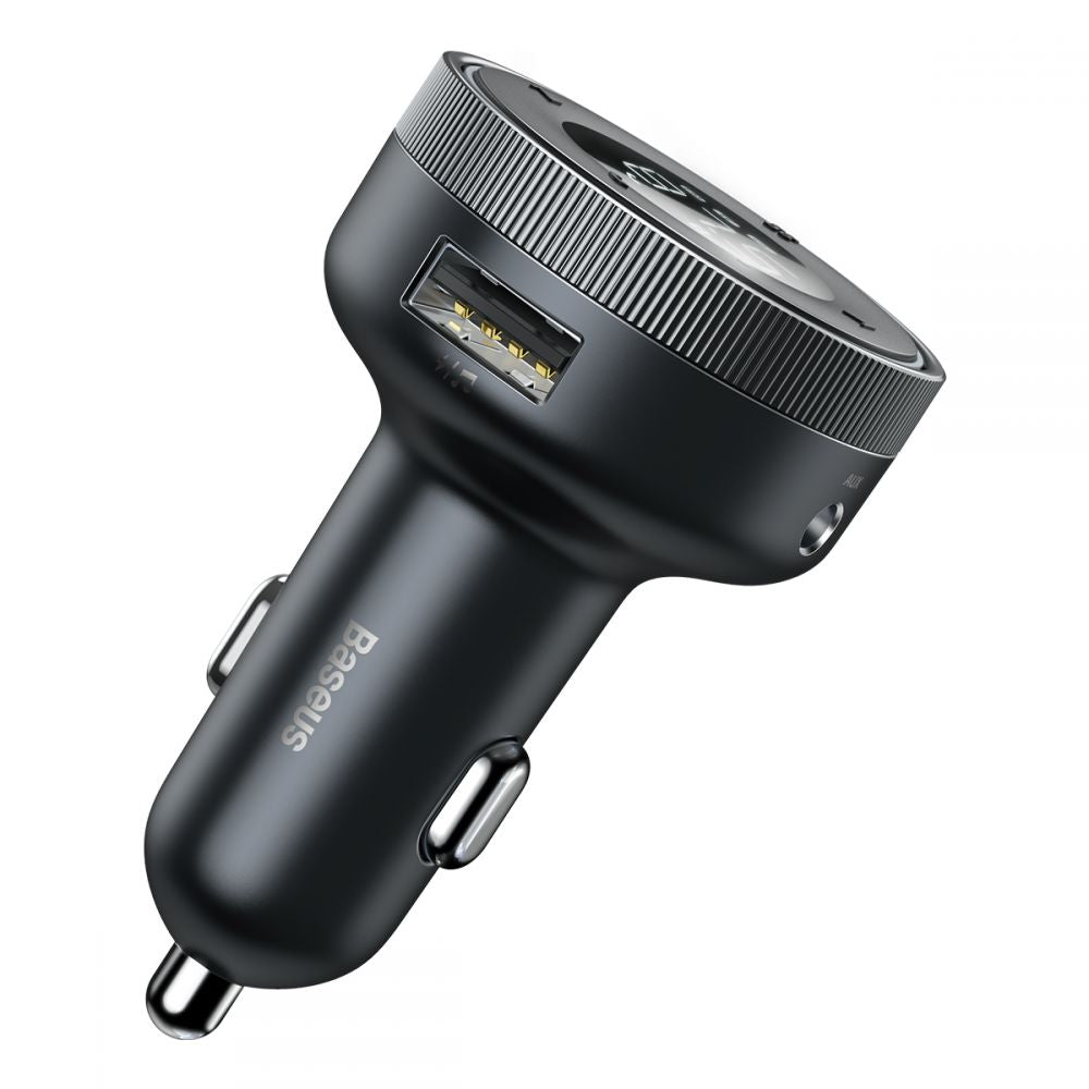 Baseus CCLH-01 Car Charger and FM Transmitter 2xUSB QC3.0 για Αναπαραγωγή Μουσικής / Φόρτιση Κινητών στο Αυτοκίνητο - Black