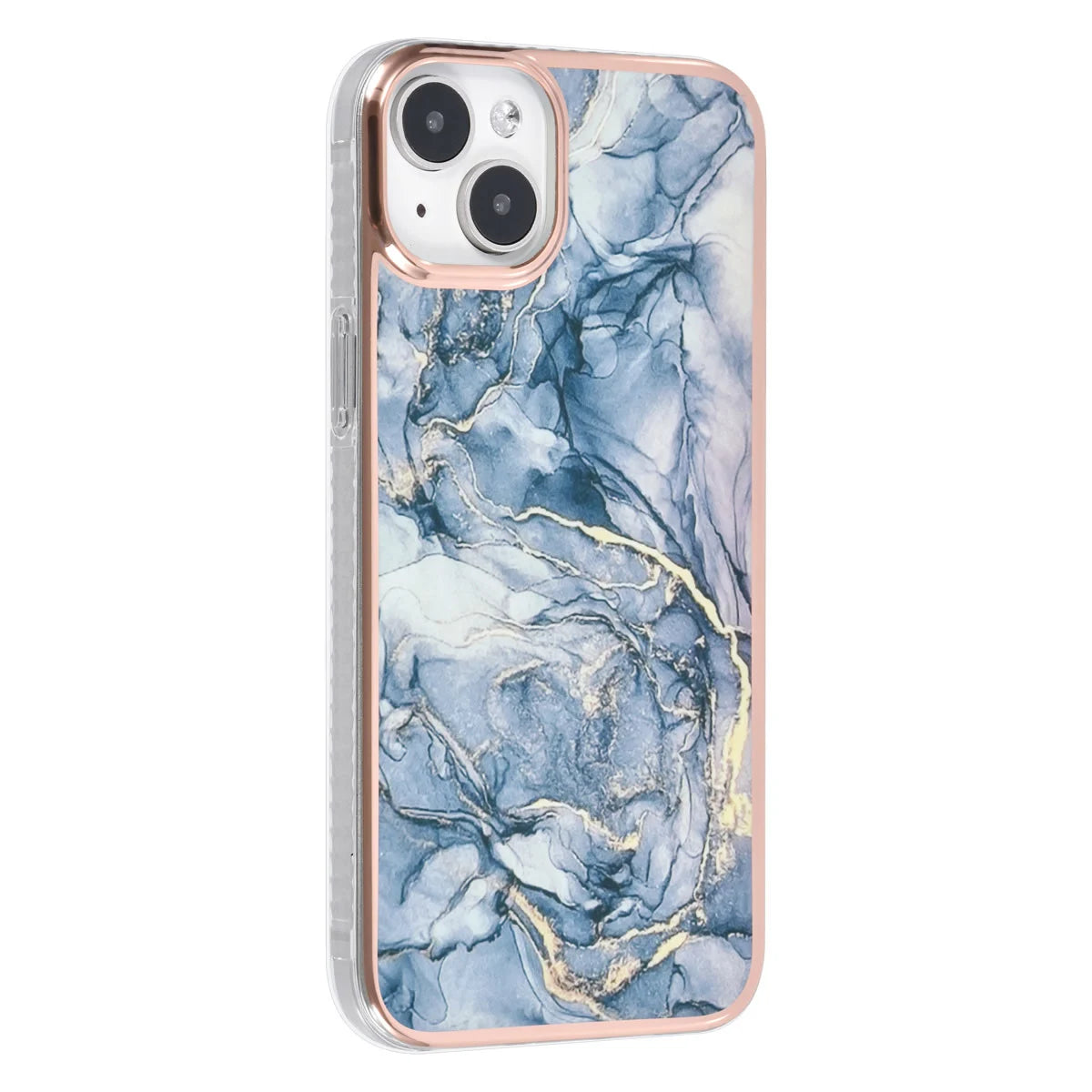 Tuniq iPhone 15 Plus / 14 Plus - Σκληρή Θήκη με Πλαίσιο Σιλικόνης - Σχέδιο Μάρμαρο - Σκούρο Γκρί