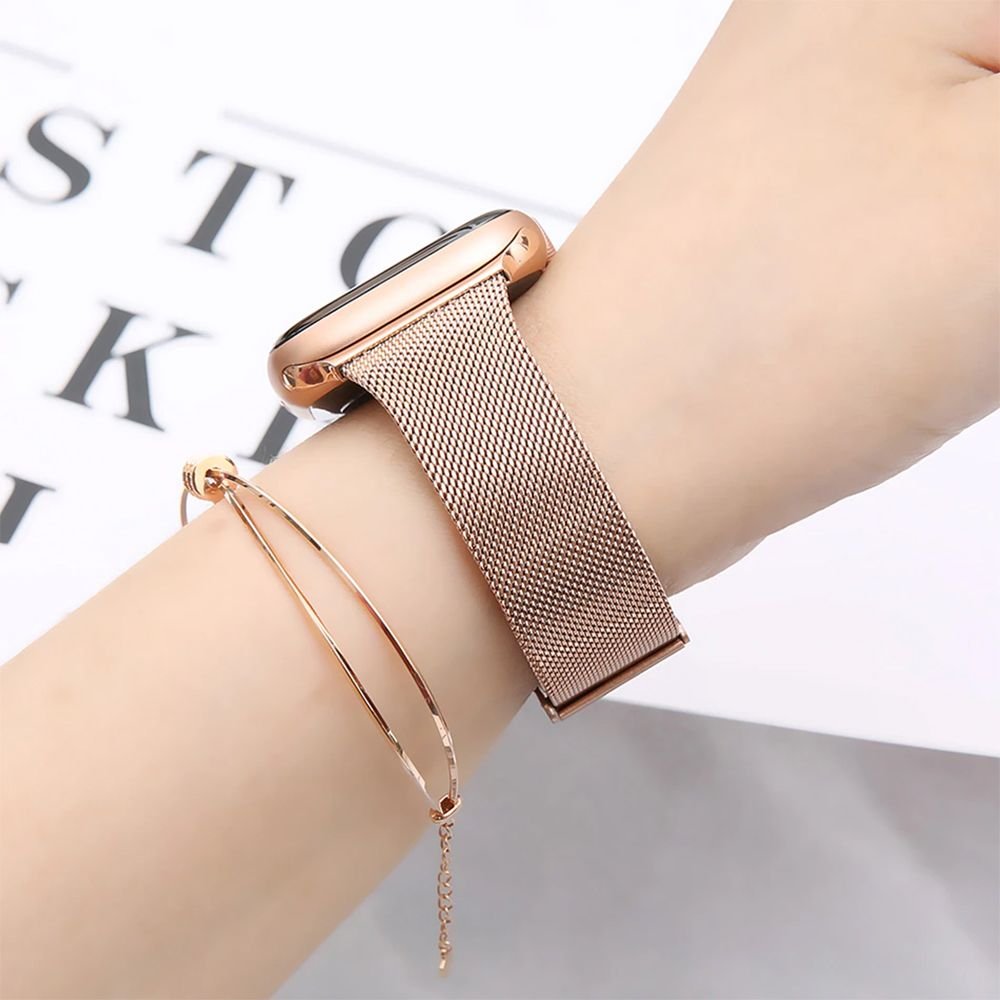 Tech - Protect Λουράκι Apple Watch 2 / 3 / 4 / 5 / 6 / 7 / 8 / 9 / SE - 38 / 40 / 41 mm MilaneseBand από Ανοξείδωτο Ατσάλι - Rose Gold