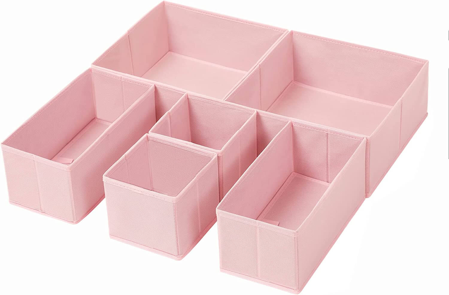 Songmics Σετ με 6 Κουτιά Αποθήκευσης για Συρτάρι - Pink - RDZ06PK