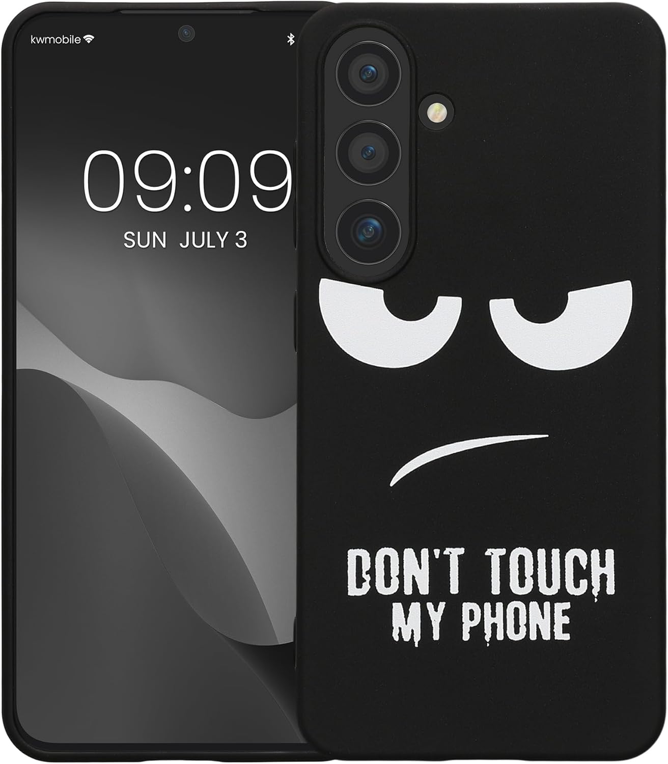 KW Samsung Galaxy S24 Θήκη Σιλικόνης Design Don't Touch My Phone - Black / White