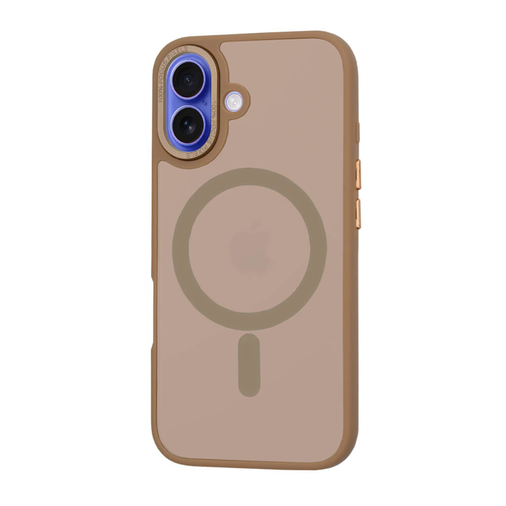 Techsuit iPhone 16 - HaloFrost Series MagSafe - Σκληρή Θήκη με Πλαίσιο Σιλικόνης - Sandstone Brown