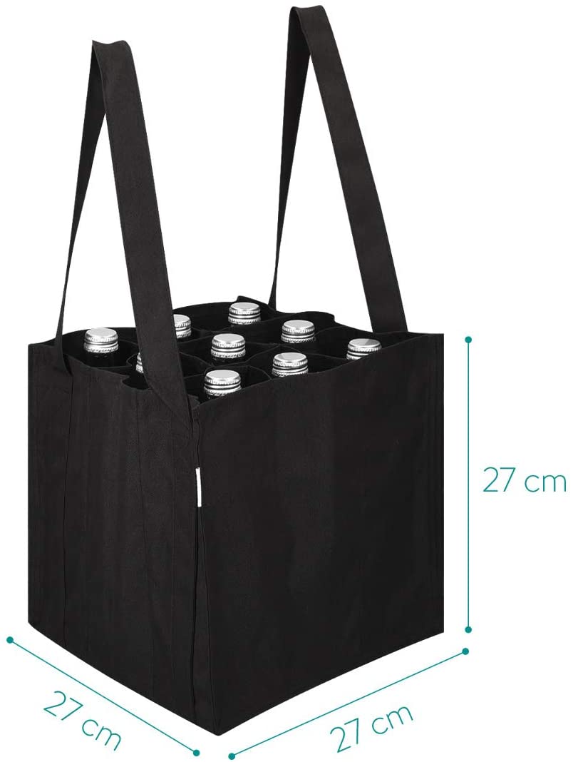 Navaris Επαναχρησιμοποιήσιμη Τσάντα για Μπουκάλια - Black - 46931.01