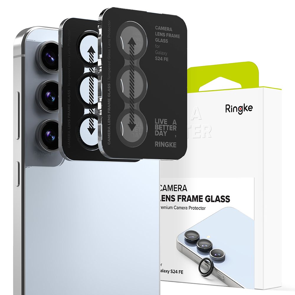 Ringke Samsung Galaxy S24 FE Lens Frame Glass Αντιχαρακτικό Γυαλί για την Κάμερα - 2 Τεμάχια - Black