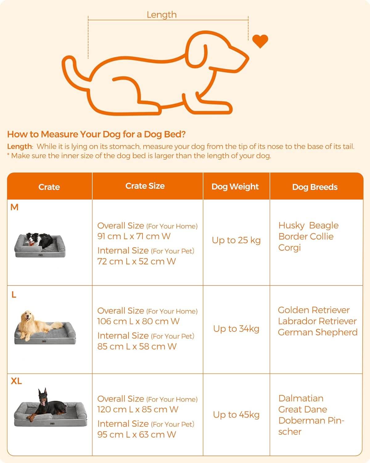 Feandrea Ορθοπεδικό Κρεβάτι Σκύλου - 120 x 85 cm - Light Grey - PGW078G02