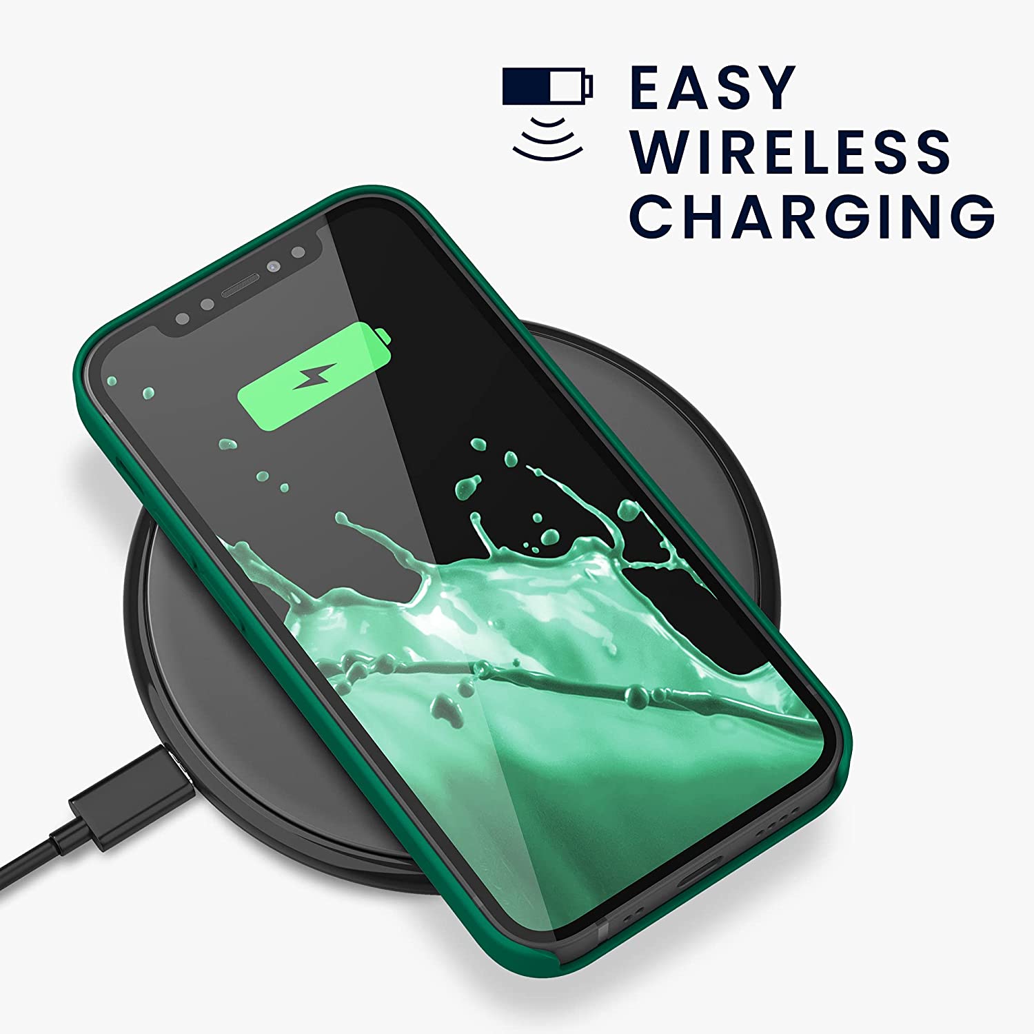 KW iPhone 12 / iPhone 12 Pro Θήκη Σιλικόνης Rubber TPU - Emerald Green - 52641.142