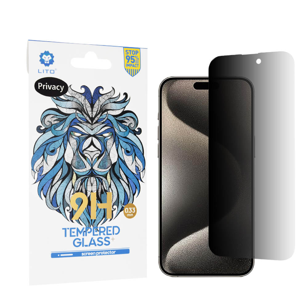 Lito iPhone 15 Pro Max 2.5D Classic Glass - 9H Αντιχαρακτικό Γυαλί Οθόνης - Privacy