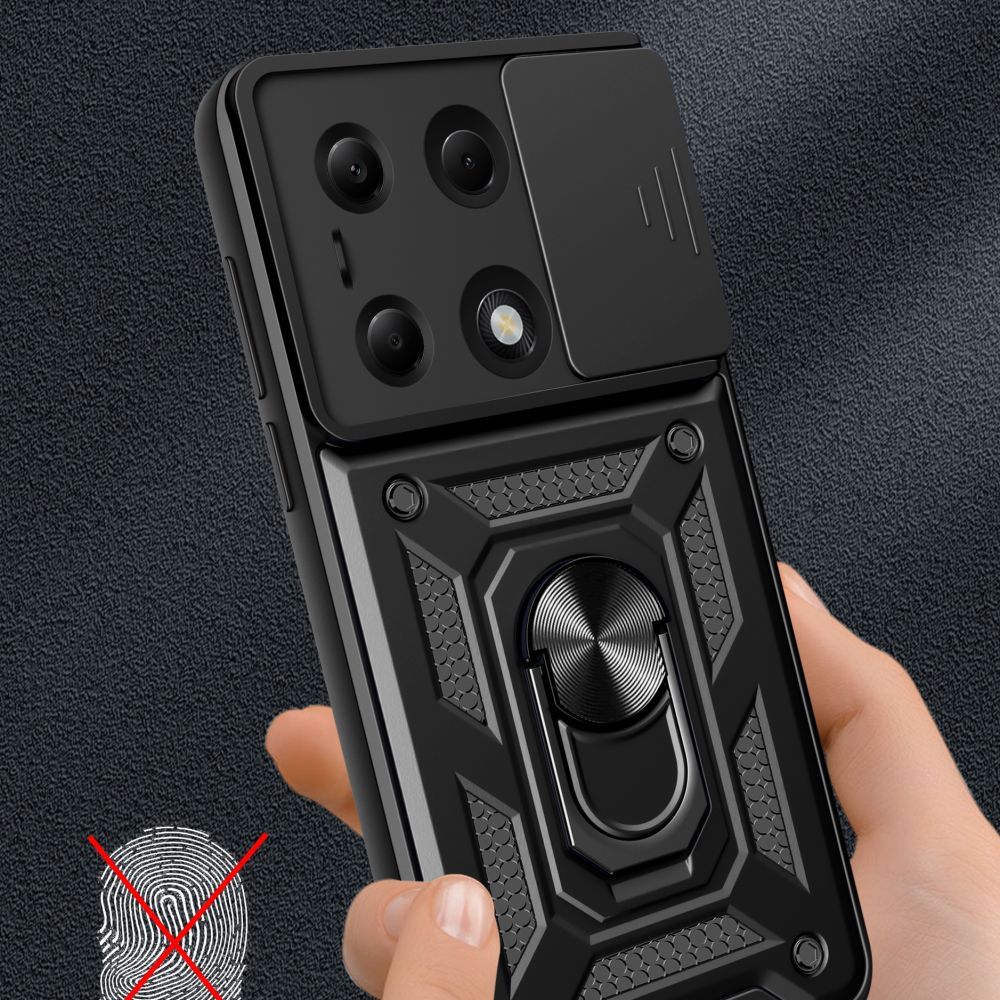 Tech-Protect Xiaomi Redmi Note 13 Pro 5G / Poco X6 5G Camshield Pro Σκληρή Θήκη με Πλαίσιο Σιλικόνης και Δαχτυλίδι Συγκράτησης - Black