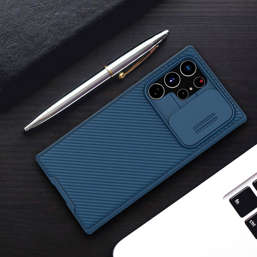 Nillkin Samsung Galaxy S22 Ultra CamShield Pro Σκληρή Θήκη με Κάλυμμα για την Κάμερα - Blue