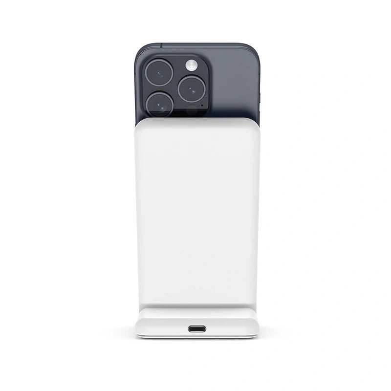 Crong MagSpot Stand 2 σε 1 Ασύρματος MagSafe Φορτιστής για iPhone και AirPods - White