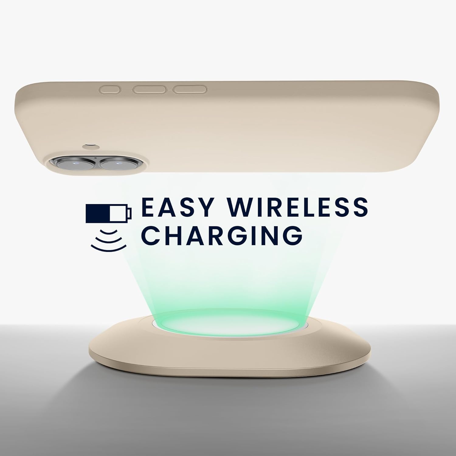 KW iPhone 16 Θήκη Σιλικόνης Rubberized TPU - Cream