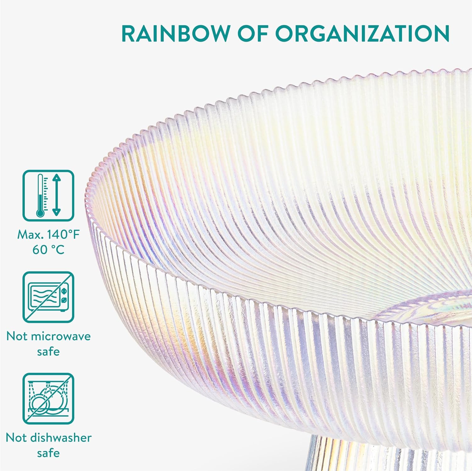 Navaris Γυάλινη Φρουτιέρα - Rainbow Clear - 58038.05