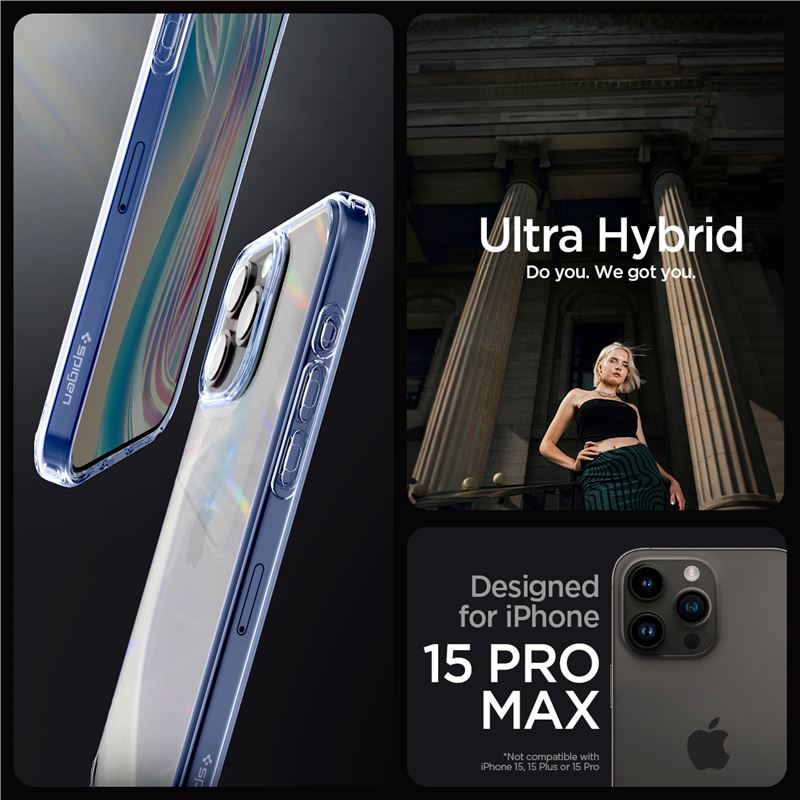 Spigen iPhone 15 Pro Max Ultra Hybrid Σκληρή Θήκη με Πλαίσιο Σιλικόνης - Sky Crystal
