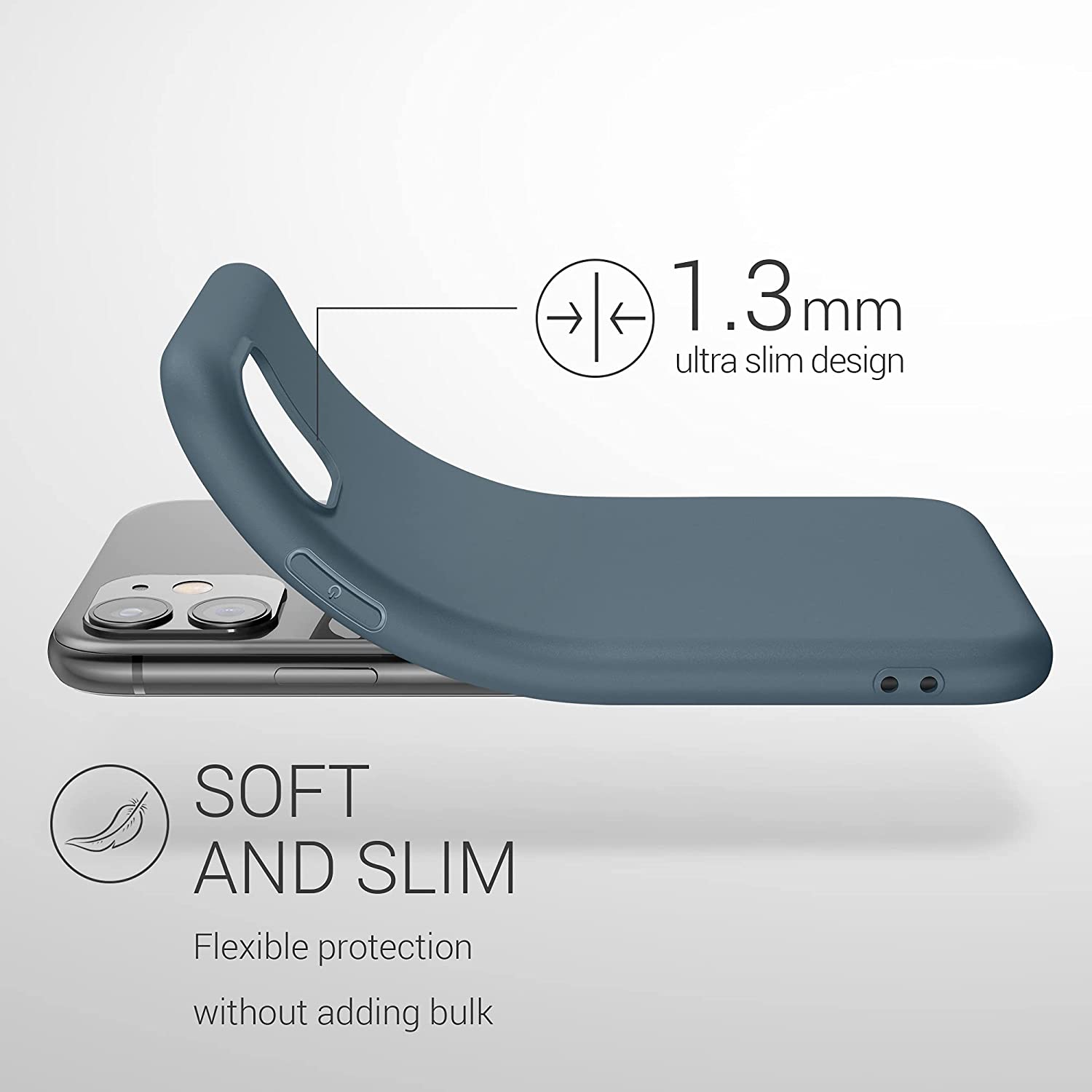 KW iPhone 11 Θήκη Σιλικόνης TPU - Slate Grey - 49787.202