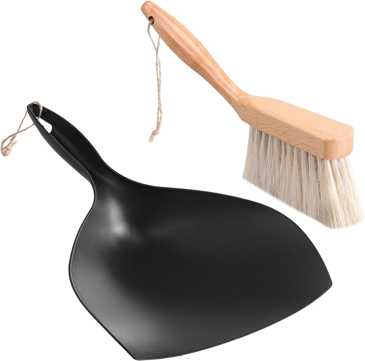 Navaris Σετ με Ξύλινη Σκούπα Χειρός με Πλαστικό Φαράσι - Black / Brown - 61966.01
