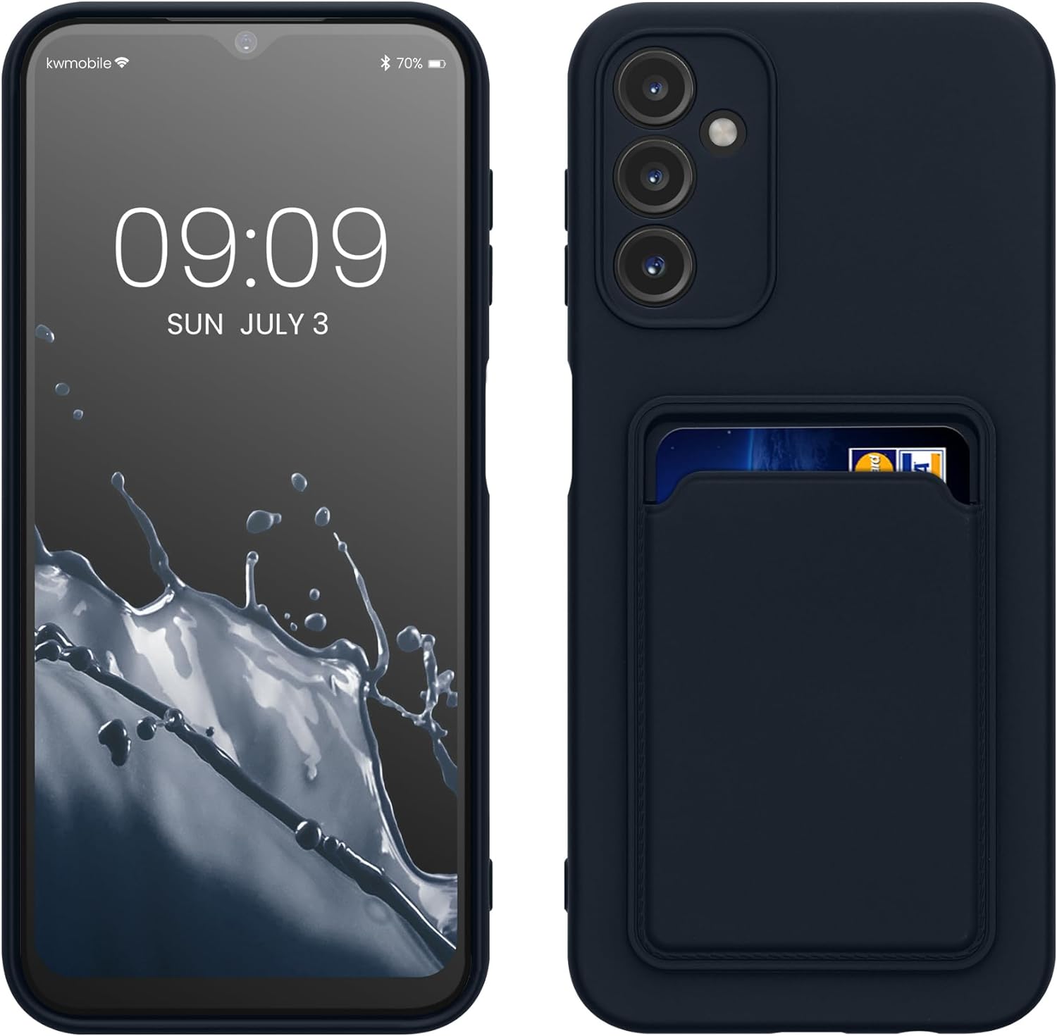 KW Samsung Galaxy A14 5G Θήκη Σιλικόνης TPU με Υποδοχή για Κάρτα - Dark Blue