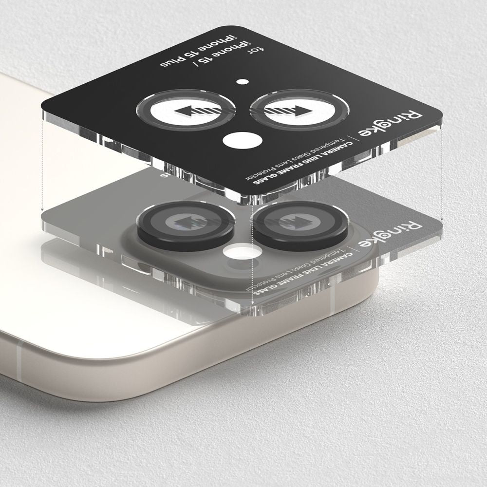 Ringke iPhone 15 / iPhone 15 Plus Lens Frame Glass Αντιχαρακτικό Γυαλί για την Κάμερα - Black