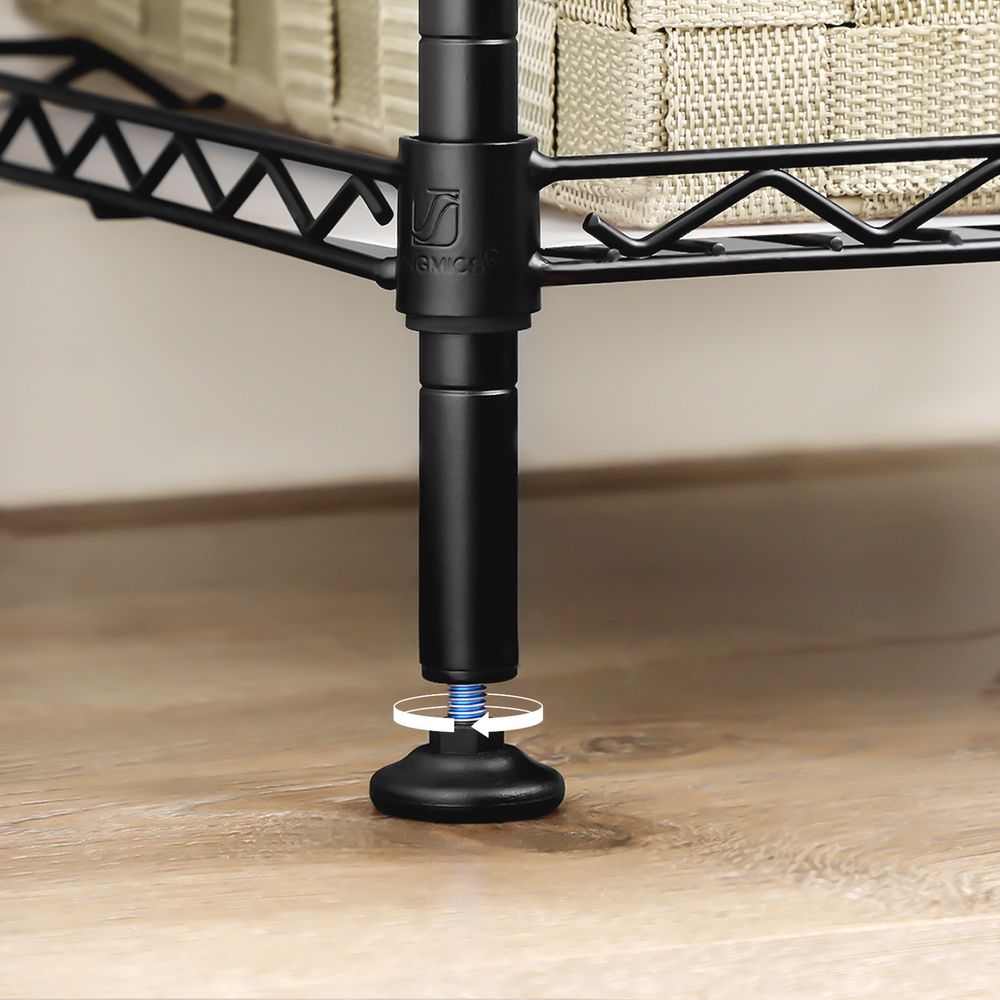 Songmics Μεταλλική Ραφιέρα με 3 Πλαστικά Ράφια - 30 x 30 x 73 cm - Black - LGR103B01