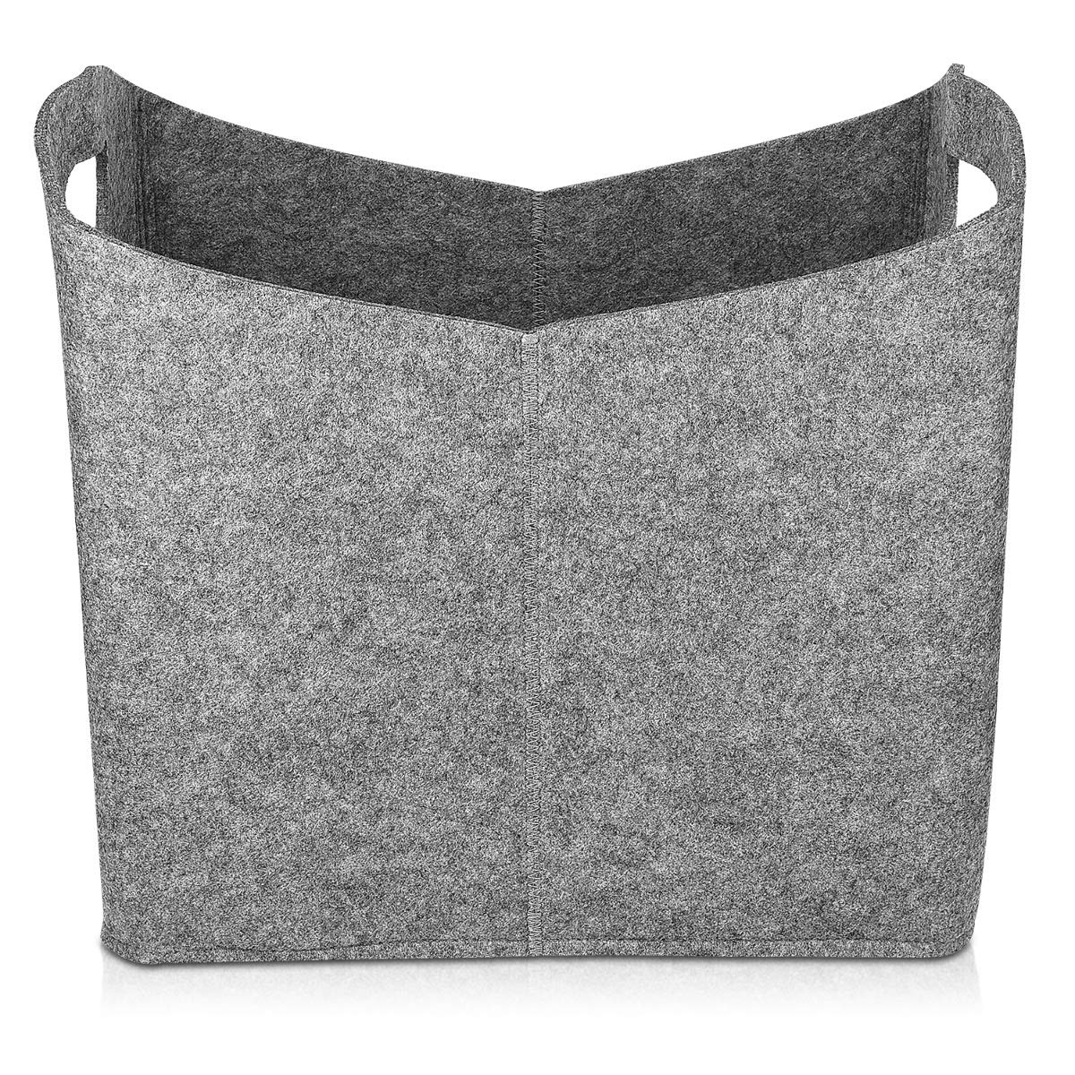 Navaris Felt Firewood Basket Καλάθι Μεταφοράς Ξύλων - Περιοδικών - Τακτοποίησης - 40 x 23 x 39.5 cm - Grey - 45832.19