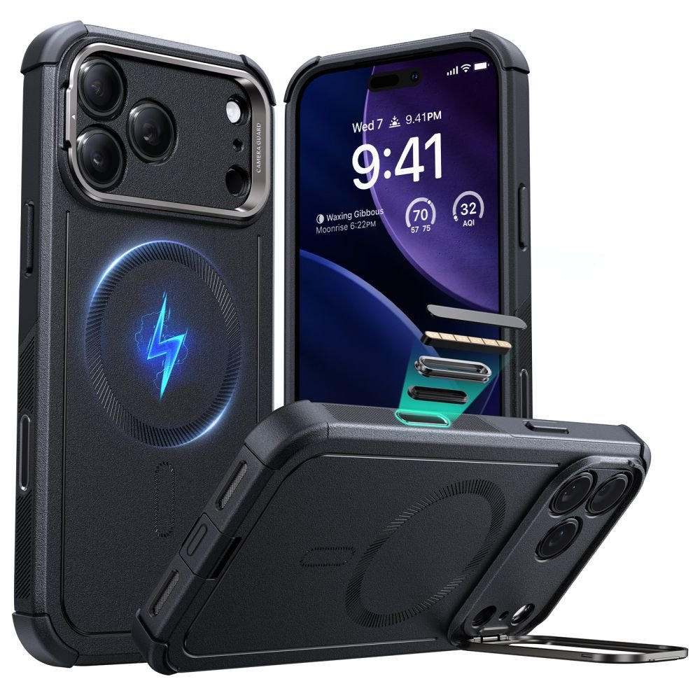 ESR iPhone 17 Pro Max Cyber Kickstand - Σκληρή Θήκη με Stand και MagSafe - Black
