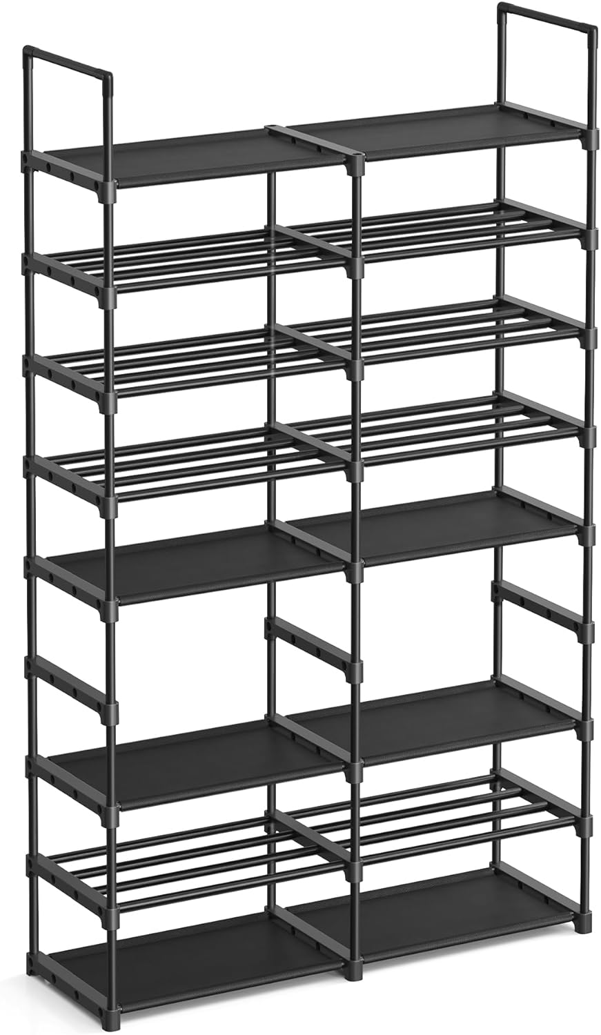 Songmics Μεταλλική Παπουτσοθήκη με 8 Ράφια - Ink Black - LSA219B01