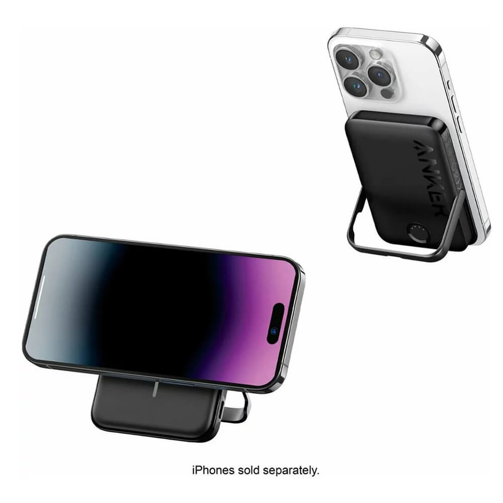 Anker Ασύρματο MagSafe Power Bank 322 - 5000mAh 7.5W με 1 Θύρα Type-C και Σταντ - Black