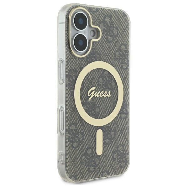 Guess iPhone 16 Plus - IML 4G MagSafe - Σκληρή Θήκη με Πλαίσιο Σιλικόνης - Brown - GUHMP16MH4STW