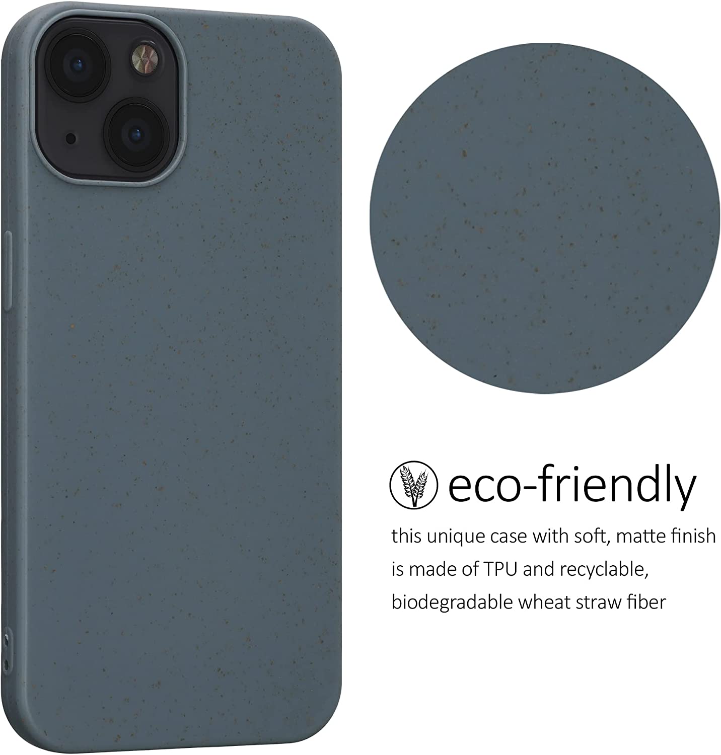 Kalibri iPhone 13 Θήκη Σιλικόνης TPU με Ανακυκλώσιμο και Βιοδιασπώμενο Υλικό - Dark Slate Grey - 57759.202