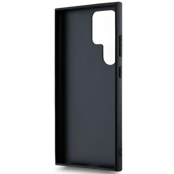 DKNY Samsung Galaxy S24 Ultra - Mono Stripe and Metal Logo Σκληρή Θήκη με Επένδυση Συνθετικού Δέρματος - Black