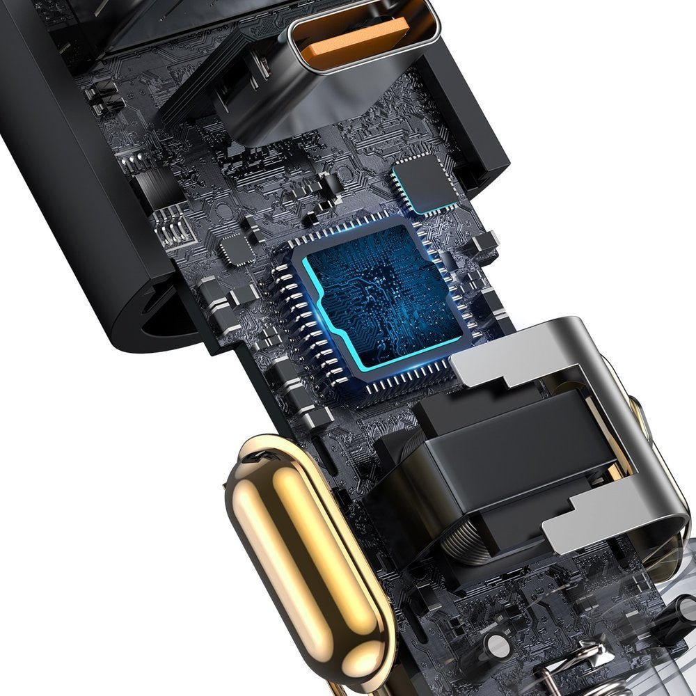 Baseus Share Together 120W Φορτιστής Αυτοκινήτου Γρήγορης Φόρτισης με 1 Θύρα USB και 1 Θύρα Type - C - Grey - CCBT - C0G