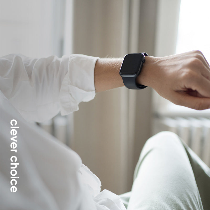 Crong Λουράκι Apple Watch 4/5/6/7/8/9/10/11 - SE (1/2/3) - ULTRA (1/2/3) - 44/45/46/49mm Σιλικόνης - Liquid Strap - Black