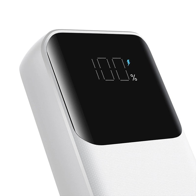 Joyroom JR-PBC06 Mini PowerBank 10000mAH 30W με Ενσωματωμένα Καλώδια Type-C / Lightning και 1 θύρα Type-C και 1 Θύρα USB - White